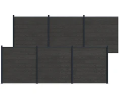 Tvoros plokštė 6 pcs WPC ir aliuminis Juoda