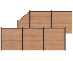 Tvoros plokštė 6 pcs WPC ir aliuminis Ruda