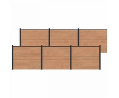 Tvoros plokštė 6 pcs WPC ir aliuminis Ruda