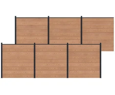 Tvoros plokštė 6 pcs WPC ir aliuminis Ruda