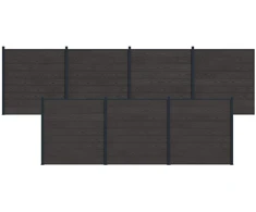 Tvoros plokštė 7 pcs WPC ir aliuminis Juoda