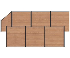 Tvoros plokštė 7 pcs WPC ir aliuminis Ruda