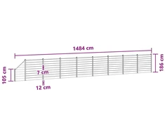 Tvoros rinkinys 9 vnt. 1484 x 186 cm WPC ir aliuminis Pilka
