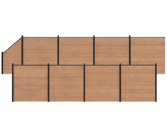 Tvoros plokštė 9 pcs WPC ir aliuminis Ruda
