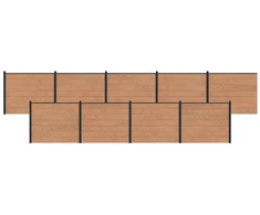 Tvoros plokštė 9 pcs WPC ir aliuminis Ruda