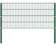 Tvoros plokštė su stulpais, geležinė, 1730x80cm, žalia