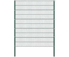 Tvoros plokštė su stulpais, geležinė, 176,5x200 cm, žalia