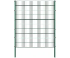 Tvoros plokštė su stulpais, geležinė, 176,5x200 cm, žalia