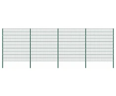 Tvoros plokštė su stulpais, geležinė, 694,5x200cm, žalia