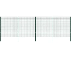 Tvoros plokštė su stulpais, geležinė, 867x200cm, žalia