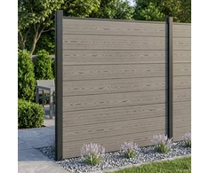 Tvoros rinkinys 180 x 186 cm WPC ir aliuminis Pilka