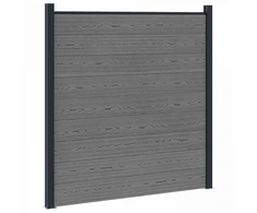 Tvoros rinkinys 1138 x 186 cm WPC ir aliuminis Pilka