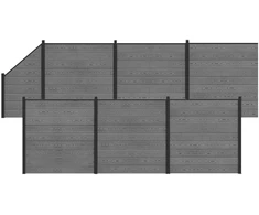 Tvoros rinkinys 1138 x 186 cm WPC ir aliuminis Pilka