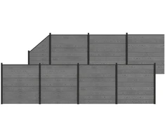 Tvoros rinkinys 1311 x 186 cm WPC ir aliuminis Pilka