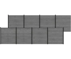 Tvoros rinkinys 1391 x 186 cm WPC ir aliuminis Pilka