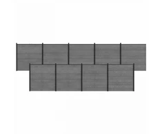 Tvoros rinkinys 1564 x 186 cm WPC ir aliuminis Pilka