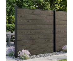 Tvoros rinkinys 175 x 186 cm WPC ir aliuminis Juoda