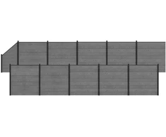 Tvoros rinkinys 1830 x 186 cm WPC ir aliuminis Pilka