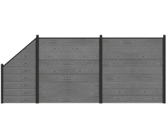 Tvoros rinkinys 446 x 186 cm WPC ir aliuminis Pilka