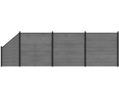 Tvoros rinkinys 619 x 186 cm WPC ir aliuminis Pilka