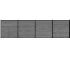 Tvoros rinkinys 699 x 186 cm WPC ir aliuminis Pilka