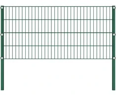 Tvoros segmentai su stulpais, žalios sp., 5,1x0,8m, geležis