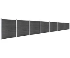 Tvoros segmentų rinkinys, juodos spalvos, 1218x186cm, WPC