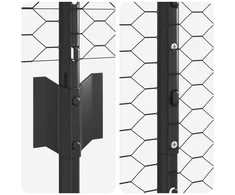 Hexagonal Fence with Post 10 x 1 m PVC dengtas plienas Pilka