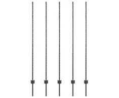 Įmontuotas tvoros stulpas 5 vnt. Pilka 200 cm