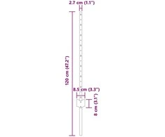 Įmontuotas tvoros stulpas 11 vnt. Pilka 120 cm