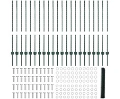 Hexagonal Fence with Post 50 x 1 m PVC dengtas plienas Žalia