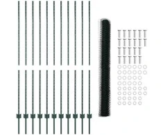 Hexagonal Fence with Post 25 x 1,6 m PVC dengtas plienas Žalia
