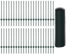 Hexagonal Fence with Post 100 x 0,8 m PVC dengtas plienas Žalia