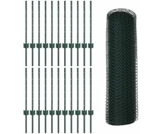 Hexagonal Fence with Post 50 x 0,5 m PVC dengtas plienas Žalia