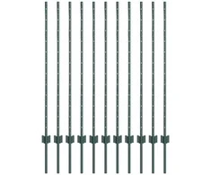 Įmontuotas tvoros stulpas 11 vnt. Žalia 160 cm