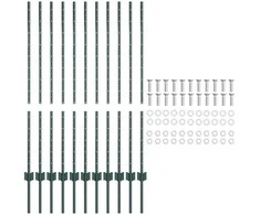 Įmontuotas tvoros stulpas 11 vnt. Žalia 160 cm