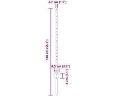 Lauko įmontuotas tvoros stulpas 11 vnt. Pilka 140 cm