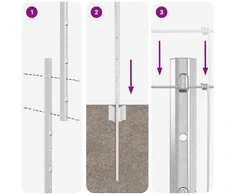 Lauko laukinė tvora su stulpais 100 x 1 m Galvanizuotas plienas