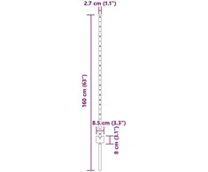 Įmontuotas tvoros stulpas 44 vnt. Žalia 160 cm