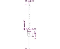 Įmontuotas tvoros stulpas 5 vnt. Žalia 100 cm