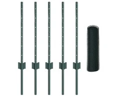 Hexagonal Fence with Post 10 x 0,6 m PVC dengtas plienas Žalia