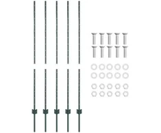 Lauko įmontuotas tvoros stulpas 5 vnt. Žalia 180 cm