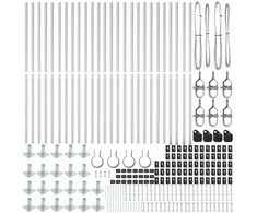 Tvorelės stulpas 26 pcs Pilka 3,2 x 3,2 x 150 cm