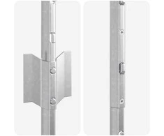 Lauko įmontuotas tvoros stulpas 44 vnt. Sidabrinė 200 cm