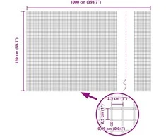 Suvirintas vielos tvora žemės tvirtinimas 10 x 1,5 m Pilka