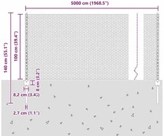 Hexagonal Fence with Post 50 x 1 m PVC dengtas plienas Žalia