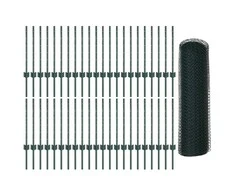 Hexagonal Fence with Post 100 x 0,6 m PVC dengtas plienas Žalia