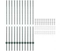 Įmontuotas tvoros stulpas 11 vnt. Žalia 180 cm