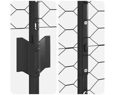 Hexagonal Fence with Post 100 x 1,5 m PVC dengtas plienas Pilka