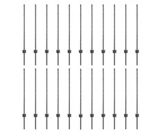 Įmontuotas tvoros stulpas 22 vnt. Pilka 140 cm